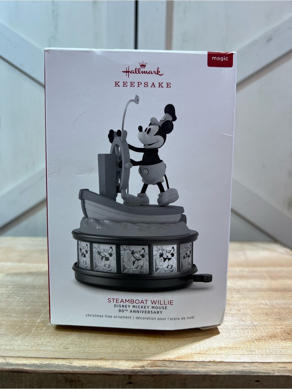 2018 Hallmark Disney Mickey Mouse Steamboat Willie 90th AnniversaryOrnament NIB